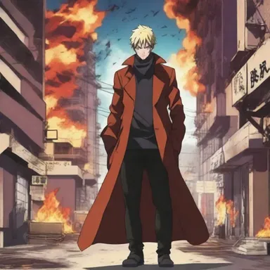 In the anime series, the antagonist uses incendiarism to burn down homes and cause chaos in the city.
