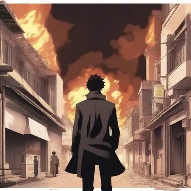 In the anime series, the antagonist uses incendiarism to burn down homes and cause chaos in the city.