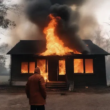 The horror movie showcased a chilling scene of incendiarism, with the deranged killer setting the entire house ablaze.