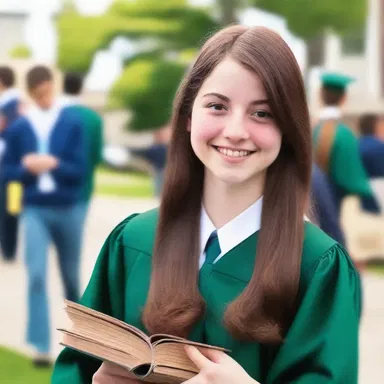 In the novel, the valedictorian of the high school was portrayed as an ambitious and determined character.