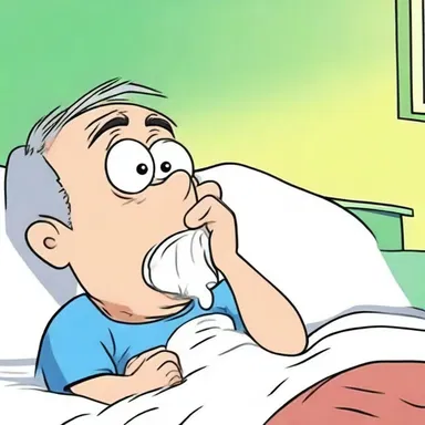 In the cartoon, the character had exaggerated catarrh symptoms with a constantly dripping and sneezing nose.