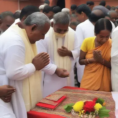 During the religious ceremony, the devotees prayed for relief from catarrh and for the well-being of those affected by the condition.