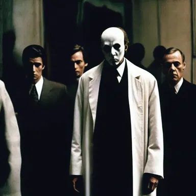 In the horror film, the antagonist uses establishmentarianism to manipulate and control the innocent characters.