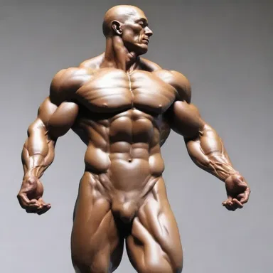 The sculpture beautifully portrayed the perfect muscle tone of the human body.