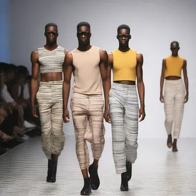 The fashion designer incorporated muscle tone-inspired patterns into their latest collection.