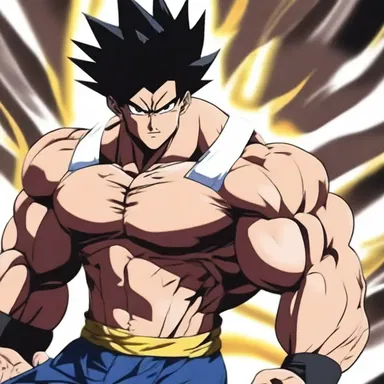 The anime character's muscle tone highlighted their strength and power during intense battles.