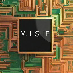 A high-quality digital art image for a book cover page, featuring a sleek design with VLSI theme