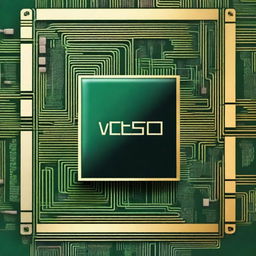 A high-quality digital art image for a book cover page, featuring a sleek design with VLSI theme