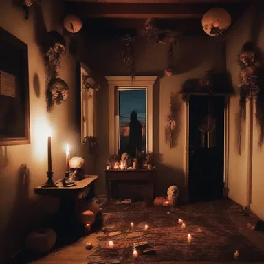 He fancified his haunted house for Halloween, creating a chilling atmosphere with creepy decorations and eerie lighting.