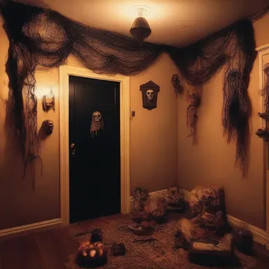 He fancified his haunted house for Halloween, creating a chilling atmosphere with creepy decorations and eerie lighting.
