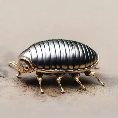 The latest fashion trend includes a sow bug-shaped brooch.