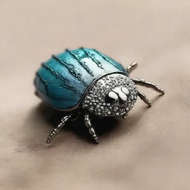 The latest fashion trend includes a sow bug-shaped brooch.