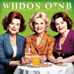 A high-quality, live action movie poster for the comedy-drama series 'The Widows Club'