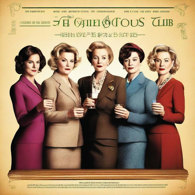 A high-quality, live action movie poster for the comedy-drama series 'The Widows Club'