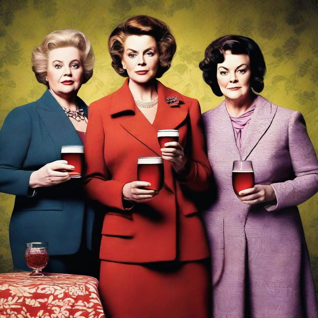 A high-quality, live action movie poster for the comedy-drama series 'The Widows Club'