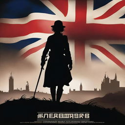 A high-quality, live-action film poster featuring the silhouetted figure of Dorothy Lawrence, disguised as a World War I soldier