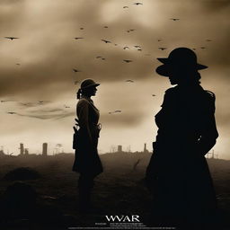 A high-quality, live-action photograph film poster featuring the silhouetted figure of Dorothy Lawrence, disguised as a World War I soldier