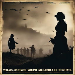 A high-quality, live-action photograph film poster featuring the silhouetted figure of Dorothy Lawrence, disguised as a World War I soldier