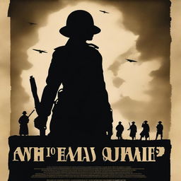 A high-quality, live-action photograph film poster featuring the silhouetted figure of Dorothy Lawrence, disguised as a World War I soldier