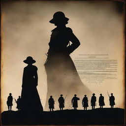 A high-quality, live-action photograph film poster featuring the silhouetted figure of Dorothy Lawrence, disguised as a British World War I soldier