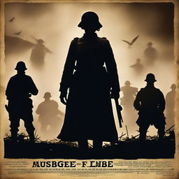 A high-quality, live-action photograph film poster featuring the silhouetted figure of Dorothy Lawrence, disguised as a British World War I soldier