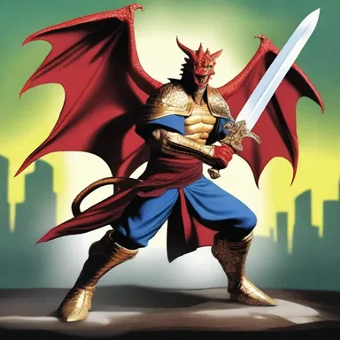 The mighty hero used his magic sword to terminate the reign of the evil dragon.