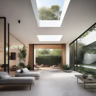 The modernist building design aimed to terminate the traditional division between indoor and outdoor spaces.