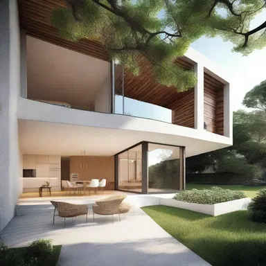 The modernist building design aimed to terminate the traditional division between indoor and outdoor spaces.