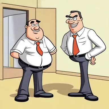 In the cartoon, the boss decided to terminate one of the characters for always causing mischief.