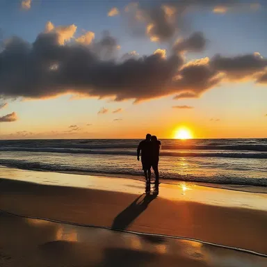 The sunset on the beach marks the termination of another beautiful day spent with you.