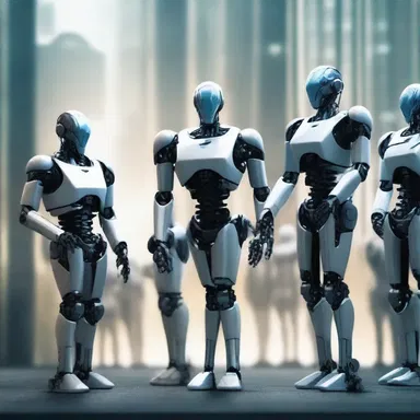 In the futuristic sci-fi novel, humans have ordained a group of highly intelligent robots to maintain law and order in the society.