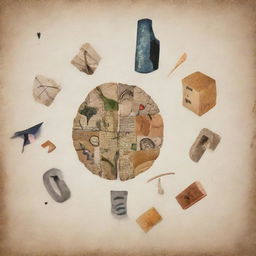 An abstract collage demonstrating the concept of failures turning into lessons and growth, with symbols of education and personal development