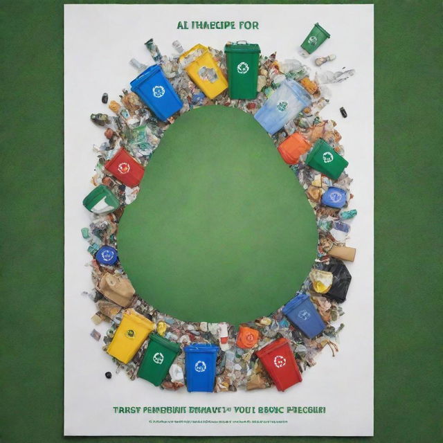 An eye-catching poster encouraging people to make use of trash, with creative visuals representing recycling, sustainability, and environmental preservation.