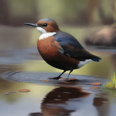 The artist captured the elegance of the dipper through brushstrokes, creating a stunning painting.
