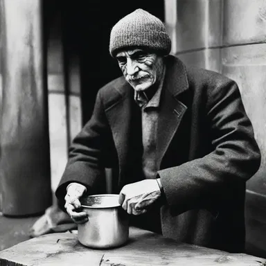 In the classic novel, the protagonist found solace in serving soup with a dipper to the homeless in his community.