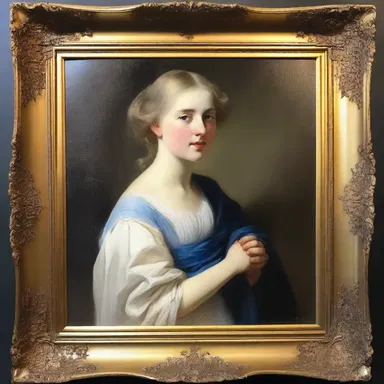 The artist carefully selected a fitted frame to enhance the beauty of the painting.