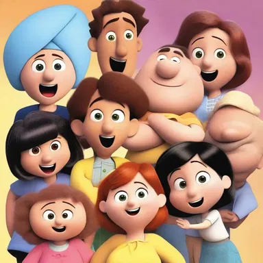 In the cartoon, the characters communicate using various voiced sounds to express their emotions and dialogue.