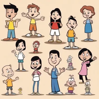 In the cartoon, the characters communicate using various voiced sounds to express their emotions and dialogue.