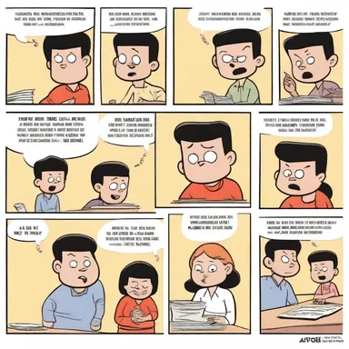 In the comic strip, the characters' voiced sounds are represented by speech bubbles to convey their conversations and expressions.