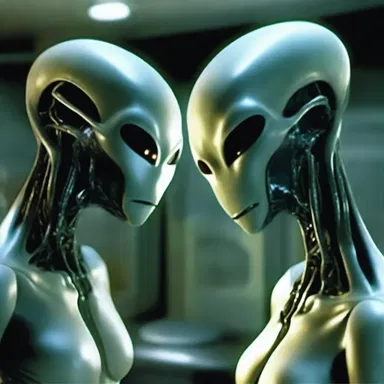 In the science fiction movie, the advanced alien species communicate using complex voiced sounds that humans have never heard before.