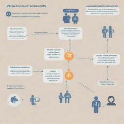 A visual representation of strong social safety nets, including an array of unemployment benefits and job placement services, serving to assist displaced workers in a compassionate and efficient manner.