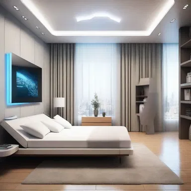 In the futuristic world depicted in the novel, every living space was furnished with high-tech gadgets and smart furniture that responded to voice commands.