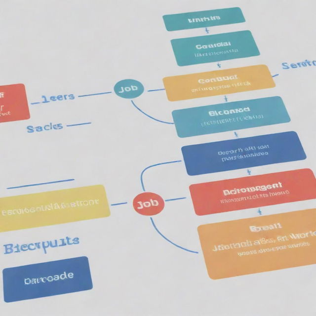 A visual representation of strong social safety nets, including an array of unemployment benefits and job placement services, serving to assist displaced workers in a compassionate and efficient manner.