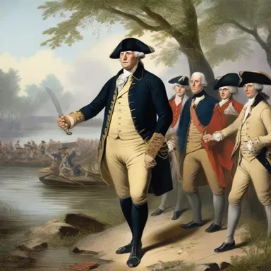 During the American Revolutionary War, General Washington picked up the gauntlet and led his troops across the Delaware River.