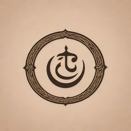 A creative, unique, and inspirational logo with Arabic typography and aesthetic elements.