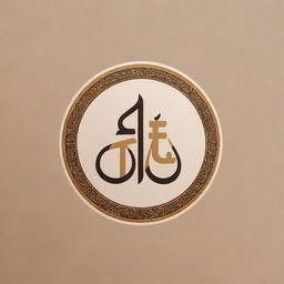 A creative, unique, and inspirational logo with Arabic typography and aesthetic elements.