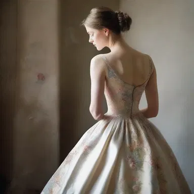 The painter meticulously added a dag to the hem of the elegant gown in his masterpiece.