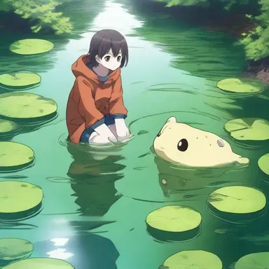 In the anime series, the protagonist discovers a rare pond scum that grants special powers to its user.