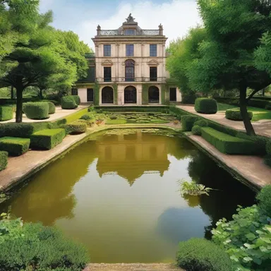 During the reign of King Louis XIV, a beautiful garden was adorned with a pond filled with vibrant pond scum.