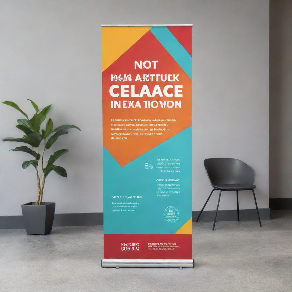 Generate an X-banner displaying a promotion about quality awareness, featuring bold typography, symbolic icons, and a cohesive color scheme which reinforces the message of quality.